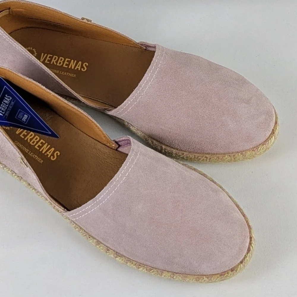 Verbenas Espadrilles Carmen Suede Leather Closed Toe Antique Blush EU42 11 NWT